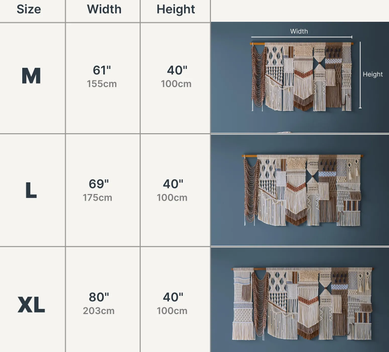 12 M Macrame Wall Art, Boho Wall 